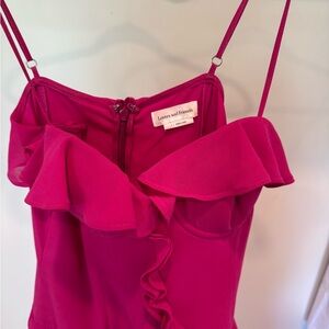 Lovers + Friends Fuchsia Ruffle Gown